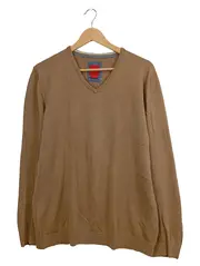 Vorschaubild 1 von Herren Pullover V-Ausschnitt Beige Gr. L/40 Baumwolle