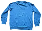 Vorschaubild 2 von Herren Pullover V-Ausschnitt Gr. 2XXL Blau Baumwolle Strickpullover Logo