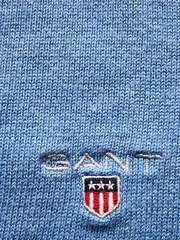 Vorschaubild 4 von Herren Pullover V-Ausschnitt Gr. 2XXL Blau Baumwolle Strickpullover Logo