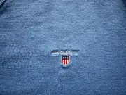 Vorschaubild 3 von Herren Pullover V-Ausschnitt Gr. 2XXL Blau Baumwolle Strickpullover Logo
