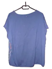 Vorschaubild 2 von Damen Shirt Paisley-Muster Blau Gr. XL Viskose Boho