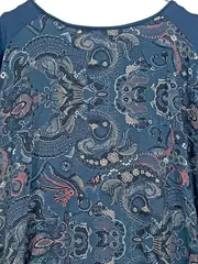Vorschaubild 3 von Damen Shirt Paisley-Muster Blau Gr. XL Viskose Boho