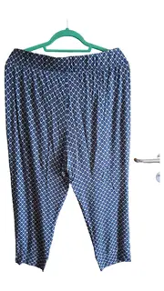 Vorschaubild 2 von Essentials Damen Stoffhose Blau Geometrisch Gr. 44/46