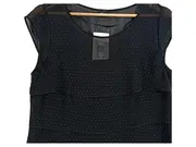 Vorschaubild 2 von Damen Bluse Elegant Gepunktet Rüschen Ärmellos Schwarz Gr. 38