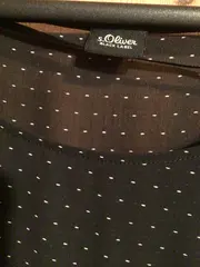 Vorschaubild 4 von Damen Bluse Elegant Gepunktet Rüschen Ärmellos Schwarz Gr. 38