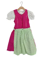 Vorschaubild 1 von Birkhahn Mode Kinder Dirndl Trachtenkleid Gr. 86/92 Pink Grün Baumwolle