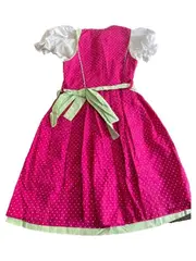 Vorschaubild 2 von Birkhahn Mode Kinder Dirndl Trachtenkleid Gr. 86/92 Pink Grün Baumwolle