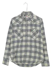 Vorschaubild 2 von Herren Trachtenhemd Kariert Grau Western Baumwolle Langarm Gr. S