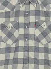 Vorschaubild 3 von Herren Trachtenhemd Kariert Grau Western Baumwolle Langarm Gr. S