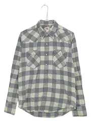 Vorschaubild 1 von Herren Trachtenhemd Kariert Grau Western Baumwolle Langarm Gr. S