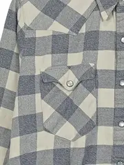 Vorschaubild 4 von Herren Trachtenhemd Kariert Grau Western Baumwolle Langarm Gr. S