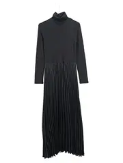 Vorschaubild 1 von Strickkleid Damen Maxi Elegant Business Rollkragen Schwarz 38/M