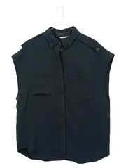 Vorschaubild 1 von Women Damen Hemdbluse Ärmellos Schwarz Gr. 36 Brusttaschen
