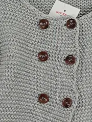 Vorschaubild 2 von Strickjacke Kinder Gr. 110 Grau Kaschmir Mix Cardigan Langarm