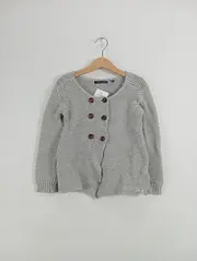 Vorschaubild 5 von Strickjacke Kinder Gr. 110 Grau Kaschmir Mix Cardigan Langarm
