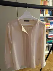 Vorschaubild 3 von Damen Hemdbluse Gr. 36 S Beige Elegant Langarm Business