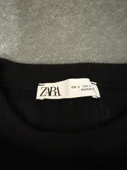 Vorschaubild 3 von Damen Pullover Gr. S Schwarz Rippstrick Lochmuster Viskose