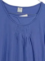 Vorschaubild 2 von Damen Langarmshirt Modal Baumwolle Raffung Freizeit Blau Gr. 42/XL