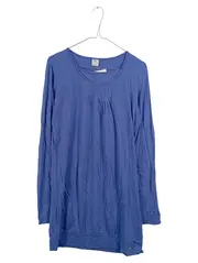 Vorschaubild 1 von Damen Langarmshirt Modal Baumwolle Raffung Freizeit Blau Gr. 42/XL