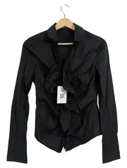 Vorschaubild 1 von Damen Bluse Langarm Rüschen Schwarz Gr. 34/XS Elegant