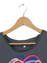 Vorschaubild 4 von Damen T-Shirt Sport Logo-Print Grau Gr. S Kurzarm Baumwolle