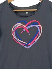 Vorschaubild 3 von Damen T-Shirt Sport Logo-Print Grau Gr. S Kurzarm Baumwolle