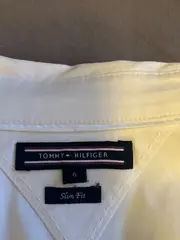Vorschaubild 4 von Hemdbluse Damen Gr. 6 Weiß Slim Fit Baumwolle