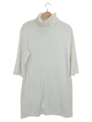 Vorschaubild 1 von Damen Rollkragen Pullover Kleid Weiß Gr. S Basic Baumwolle