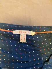 Vorschaubild 5 von Damen Bluse Langarm Gr. 34/XS Blau Gepunktet Baumwolle