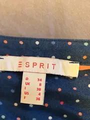 Vorschaubild 6 von Damen Bluse Langarm Gr. 34/XS Blau Gepunktet Baumwolle