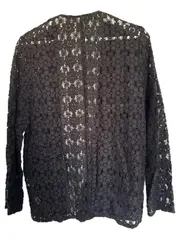 Vorschaubild 4 von Spitzenkleid Elegant Lochmuster Spitze Langarm Schwarz Gr. 38 M