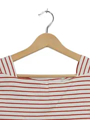 Vorschaubild 2 von TCM Damen T-Shirt Gr. 42/XL Gestreift Rot Weiß Baumwolle Stretch Basic Shirt