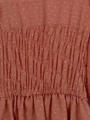 Vorschaubild 2 von Damen Freizeitkleid Gr. 36/S Braun Raffungen Volants Boho
