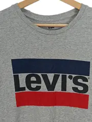 Vorschaubild 2 von Herren T-Shirt Grau Logo Print Baumwolle Gr. M Casual Freizeit