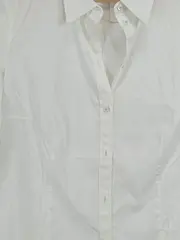 Vorschaubild 3 von Damen Hemdbluse Langarm Weiß Business Gr. 40 Baumwolle