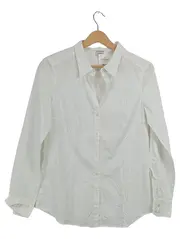 Vorschaubild 1 von Damen Hemdbluse Langarm Weiß Business Gr. 40 Baumwolle