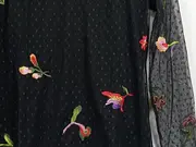 Vorschaubild 4 von Damen Langarmshirt Gr. 36/S Schwarz Blumenstickerei Mesh