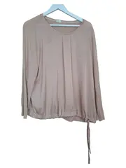Vorschaubild 2 von Taifun Pullover Damen Langarm Viskose Uni Beige Gr. 42 XL Schleife