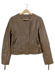 Vorschaubild 1 von Lederjacke Damen Gr. 40 Braun Echtleder Bikerjacke