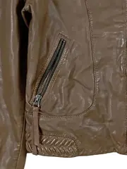 Vorschaubild 3 von Lederjacke Damen Gr. 40 Braun Echtleder Bikerjacke