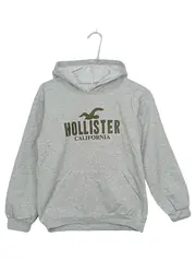 Vorschaubild 1 von Kinder Hoodie Kapuzenpullover Logo Print Grau Gr. S