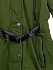 Vorschaubild 4 von Damen Parka Winterjacke Mantel Kapuze Fellbesatz Grün Gr. 34 XS