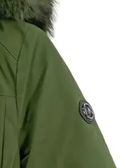 Vorschaubild 5 von Damen Parka Winterjacke Mantel Kapuze Fellbesatz Grün Gr. 34 XS