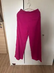 Vorschaubild 3 von Stoffhose Damen S Pink High Waist Weites Bein Elegant