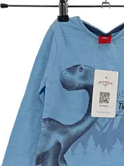 Vorschaubild 4 von Baby Langarmshirt Dino-Print Blau Gr. 74 Baumwolle