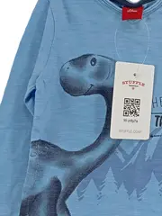 Vorschaubild 3 von Baby Langarmshirt Dino-Print Blau Gr. 74 Baumwolle