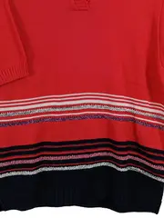 Vorschaubild 2 von Coordinates Damen Strickpullover Kurzarm Rot Gestreift Gr. 40/L