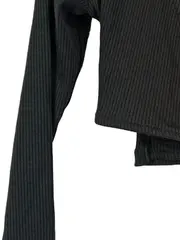Vorschaubild 3 von Damen Bolero Strickjacke Langarm Cropped Schwarz Gr. XS