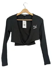 Vorschaubild 1 von Damen Bolero Strickjacke Langarm Cropped Schwarz Gr. XS