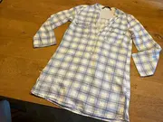 Vorschaubild 3 von Basic Damen Hemdbluse kariert blau weiß Gr. M/38 Langarm